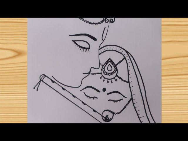 Radhakrishna Pencil Sketch || Lord Radha Krishna Pencil Drawing ||  Janmashtami Drawing Easy - YouTube